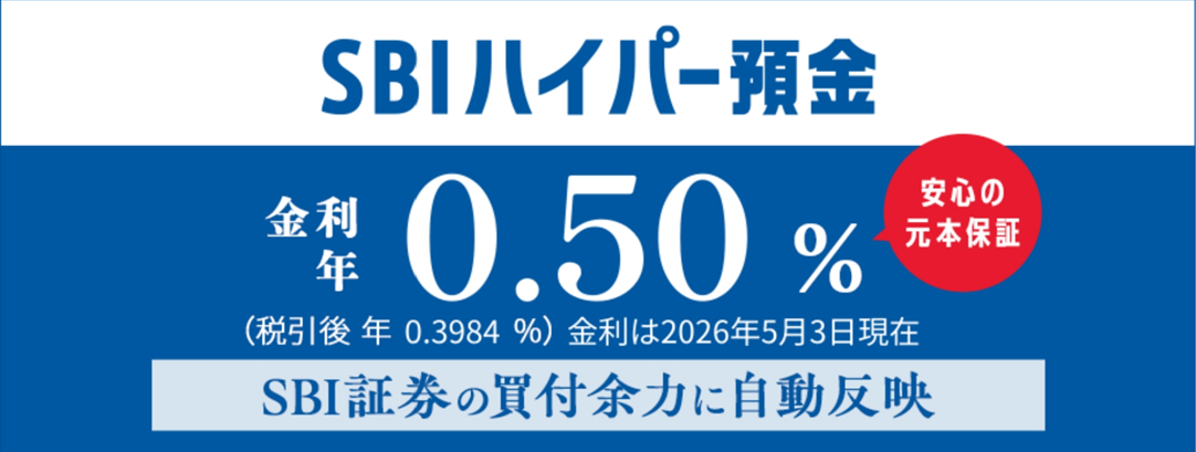 SBIハイパー預金に関する内容を説明した画像